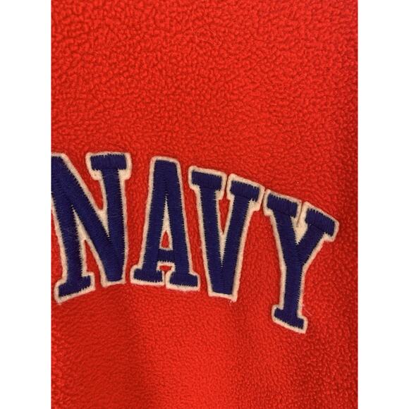 Old Navy Y2K Fleece 1/4 Zip Fleece Red Blue 2010's Spell Out Embroidered S - Picture 5 of 11